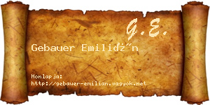 Gebauer Emilián névjegykártya